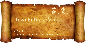 Pleva Krisztián névjegykártya